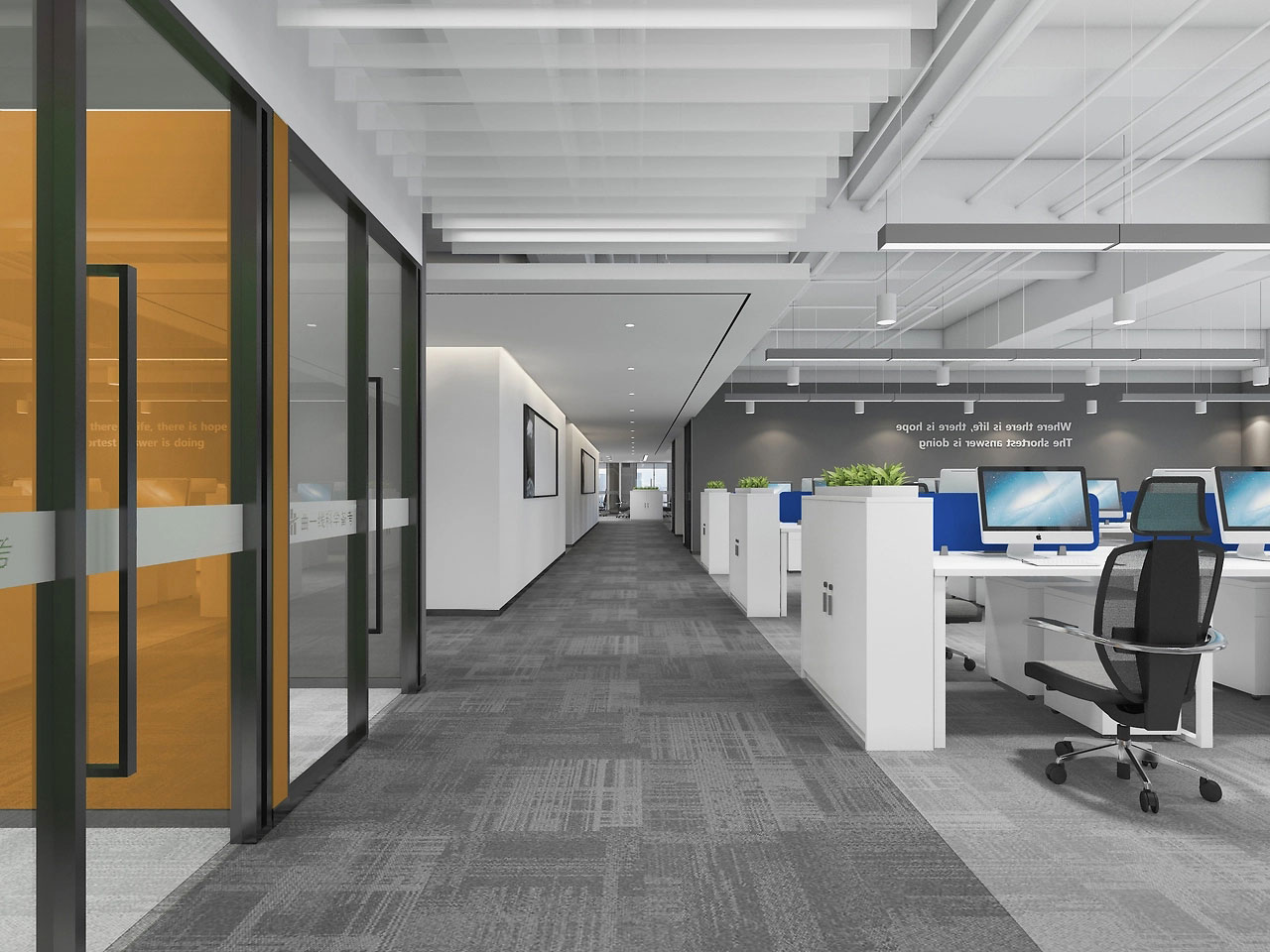 370平米新郑厂房办公室装修效果图