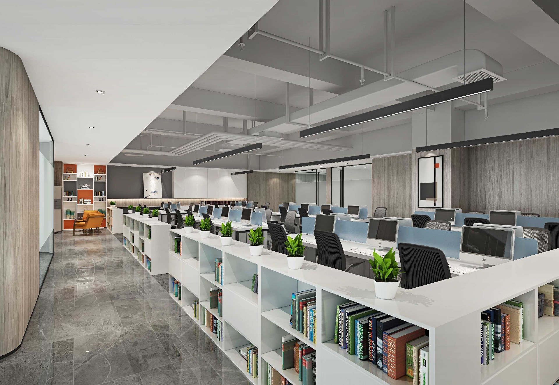 465平米新郑办公室装修施工效果图