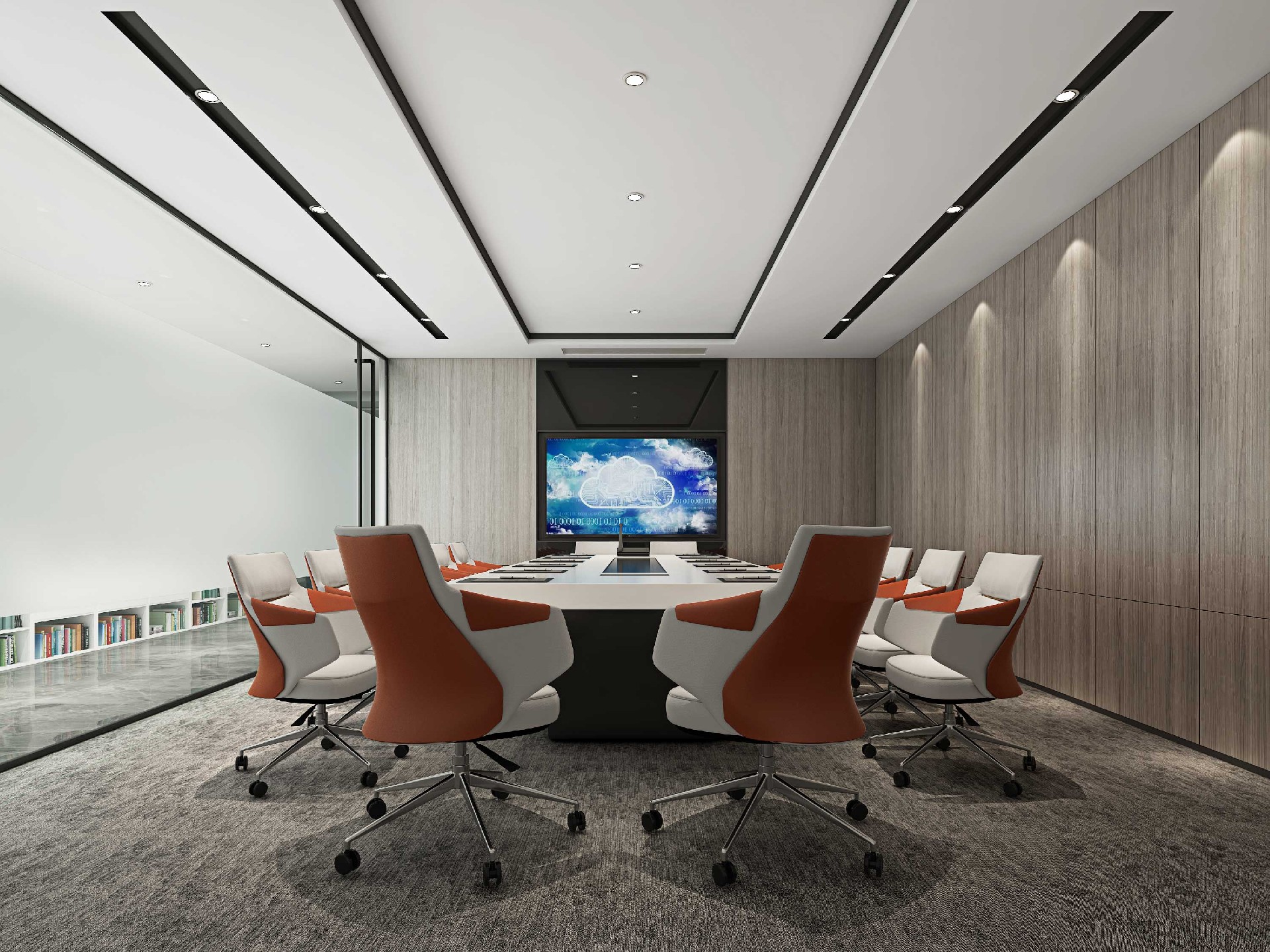 465平米新郑办公室装修施工效果图