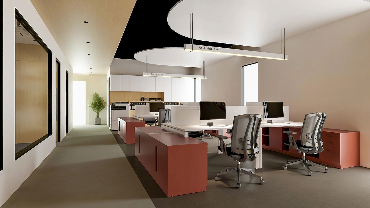 254平米新郑办公室设计施工效果图