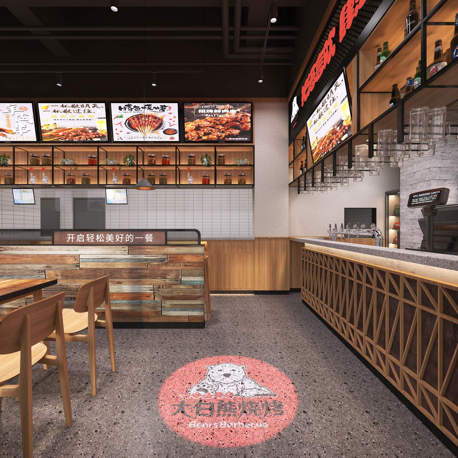 240平米新郑烧烤店装修设计效果图