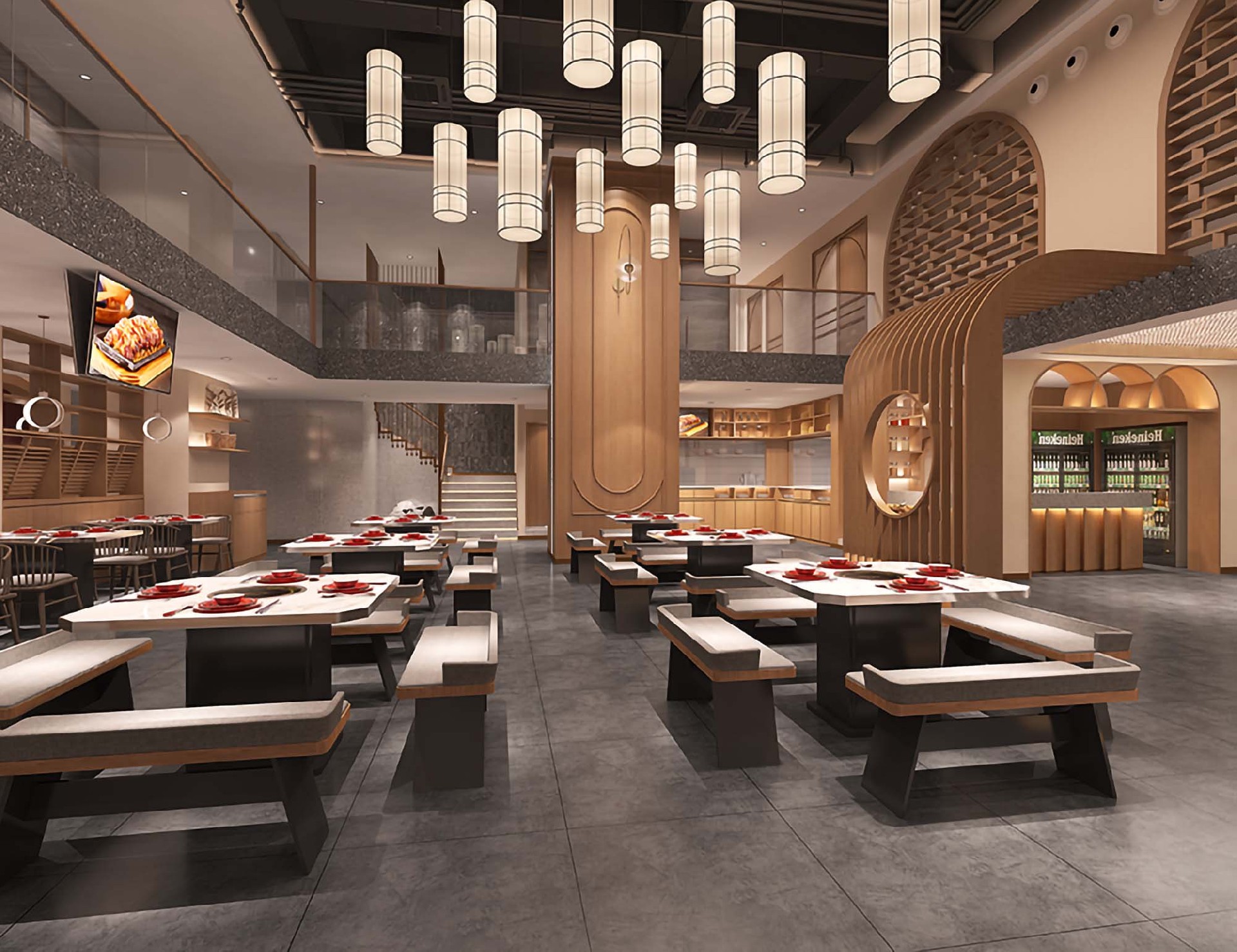 300平米新郑羊肉馆饭店装修设计效果图