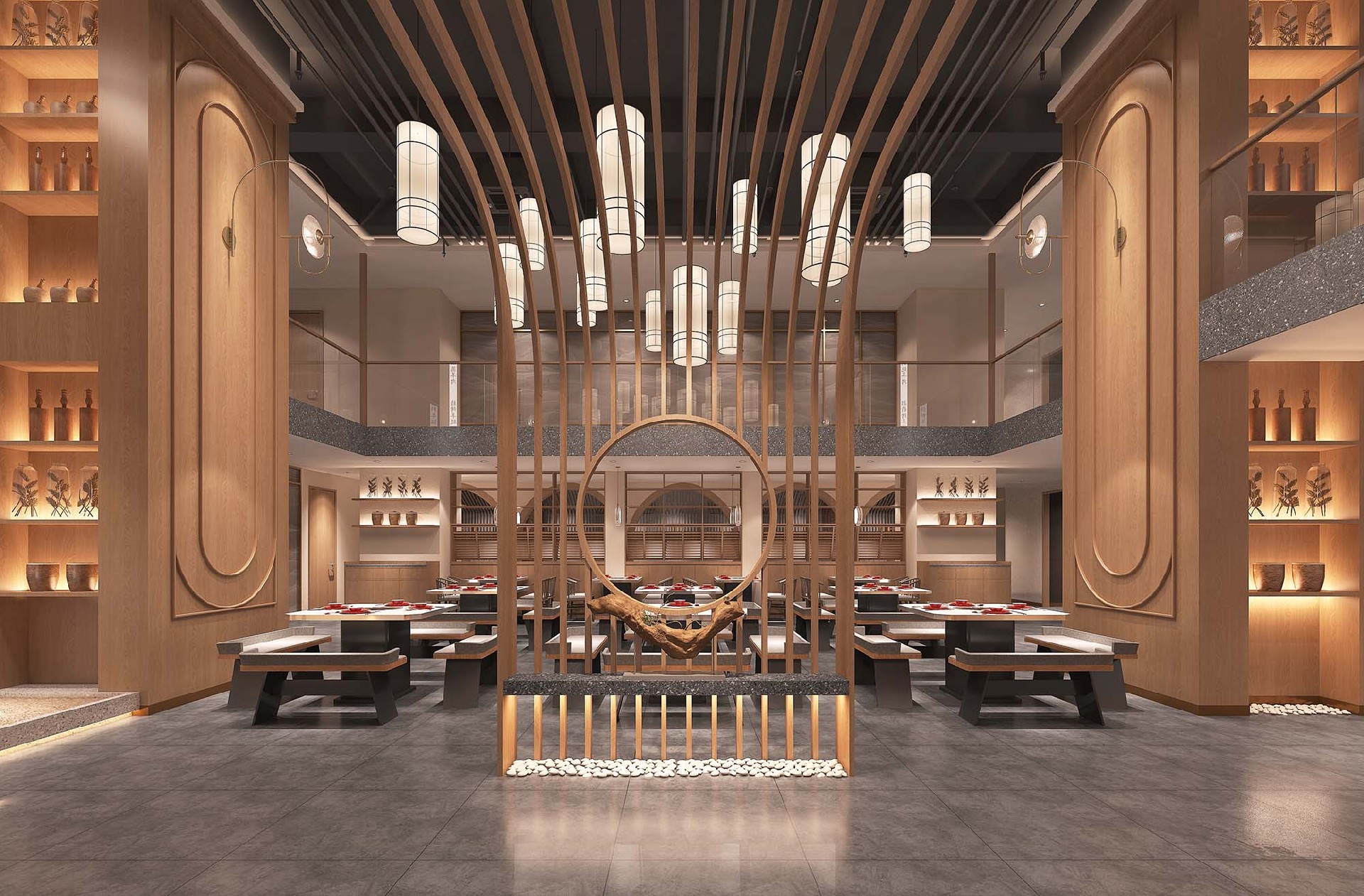 300平米新郑羊肉馆饭店装修设计效果图