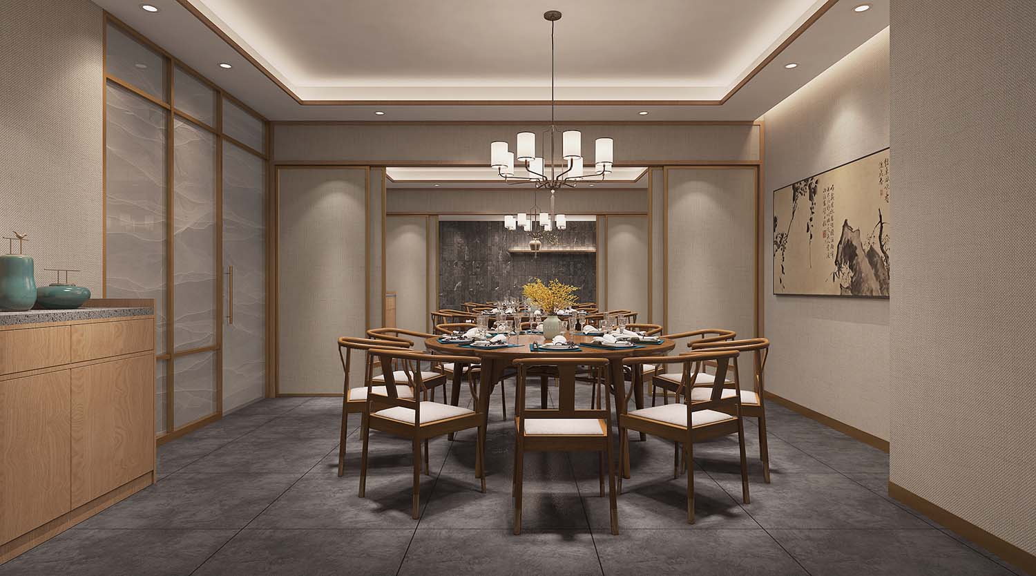 300平米新郑羊肉馆饭店装修设计效果图