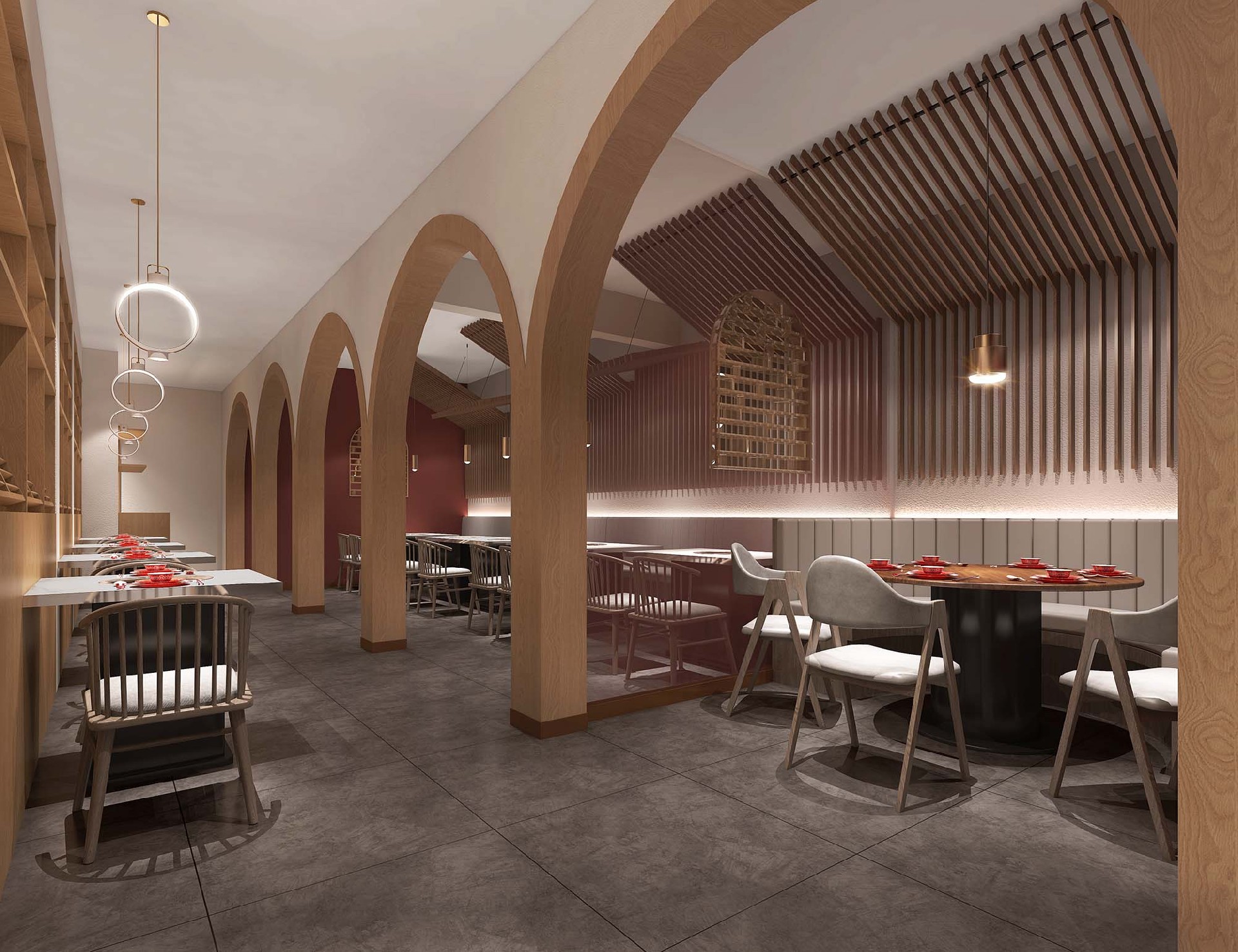 300平米新郑羊肉馆饭店装修设计效果图