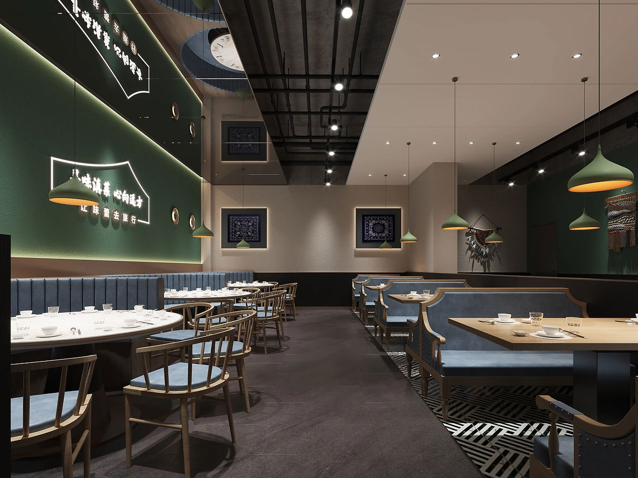 230平米新郑中餐厅装修设计效果图