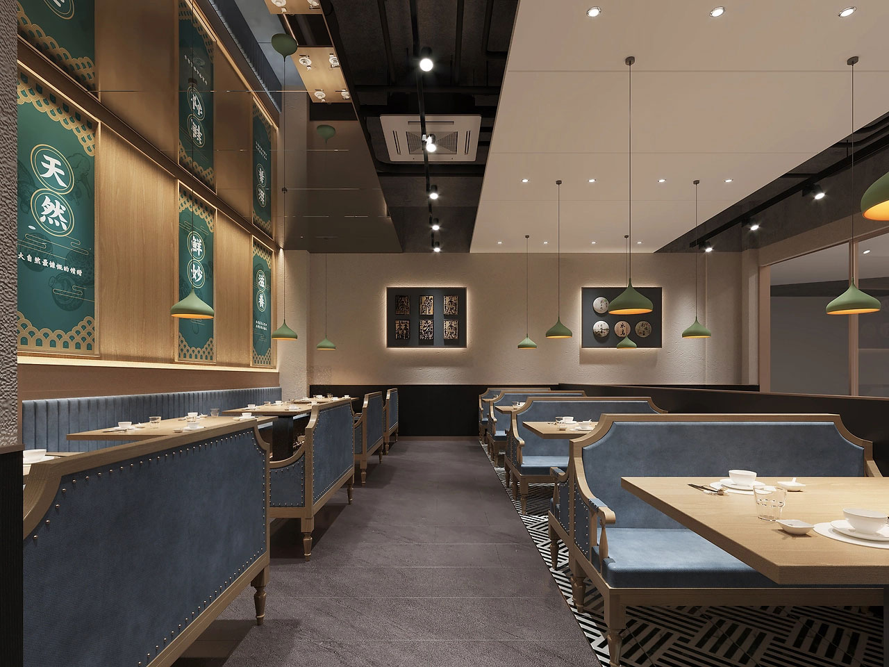 230平米新郑中餐厅装修设计效果图