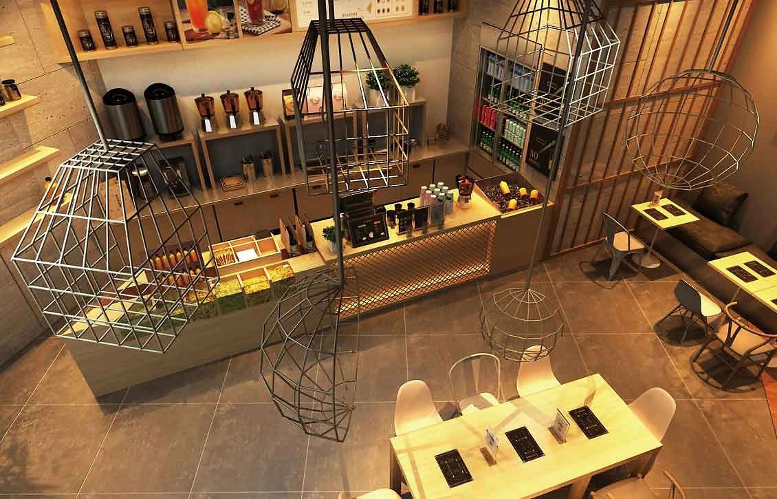 80平米新郑饮品店装修设计效果图