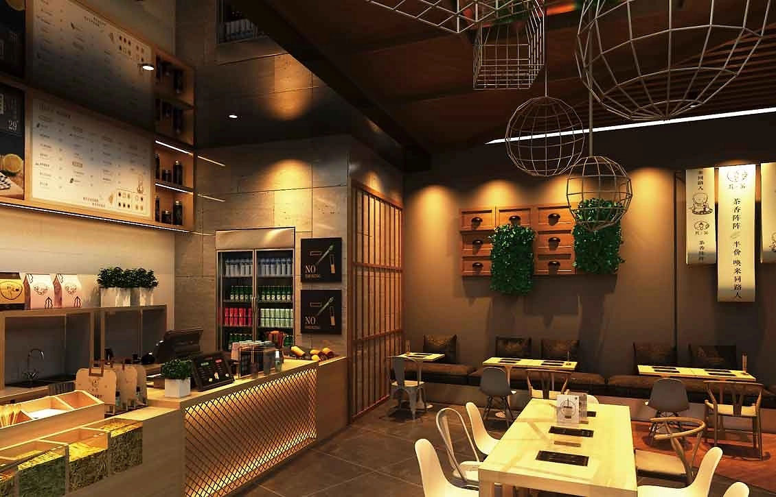 80平米新郑饮品店装修设计效果图