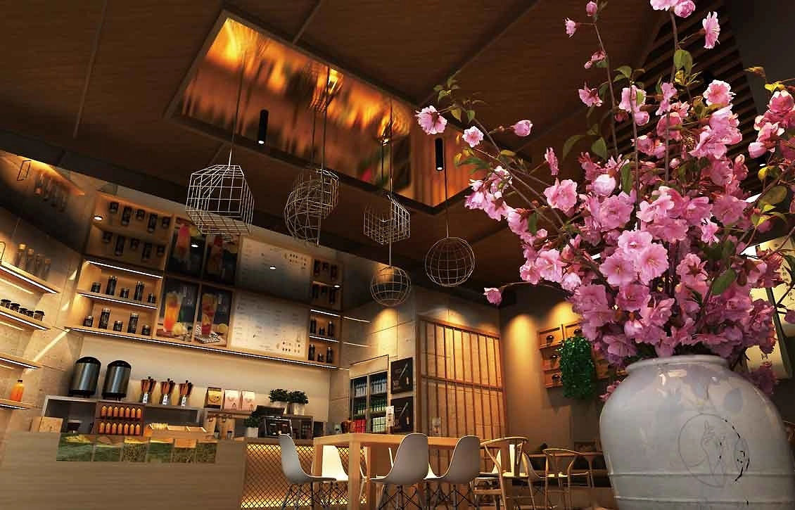 80平米新郑饮品店装修设计效果图