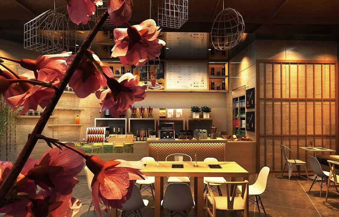 80平米新郑饮品店装修设计效果图