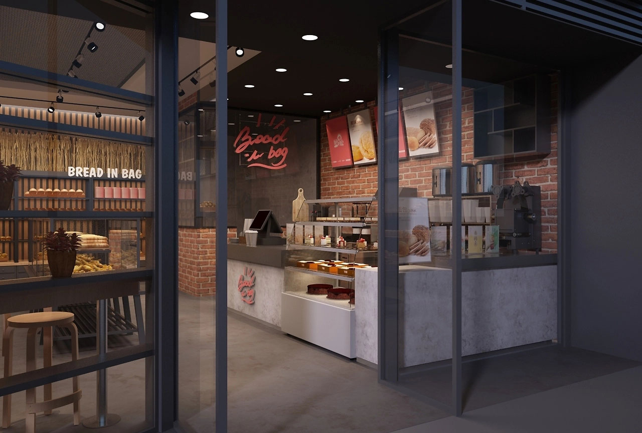 62平米新郑面包门店装修设计效果图