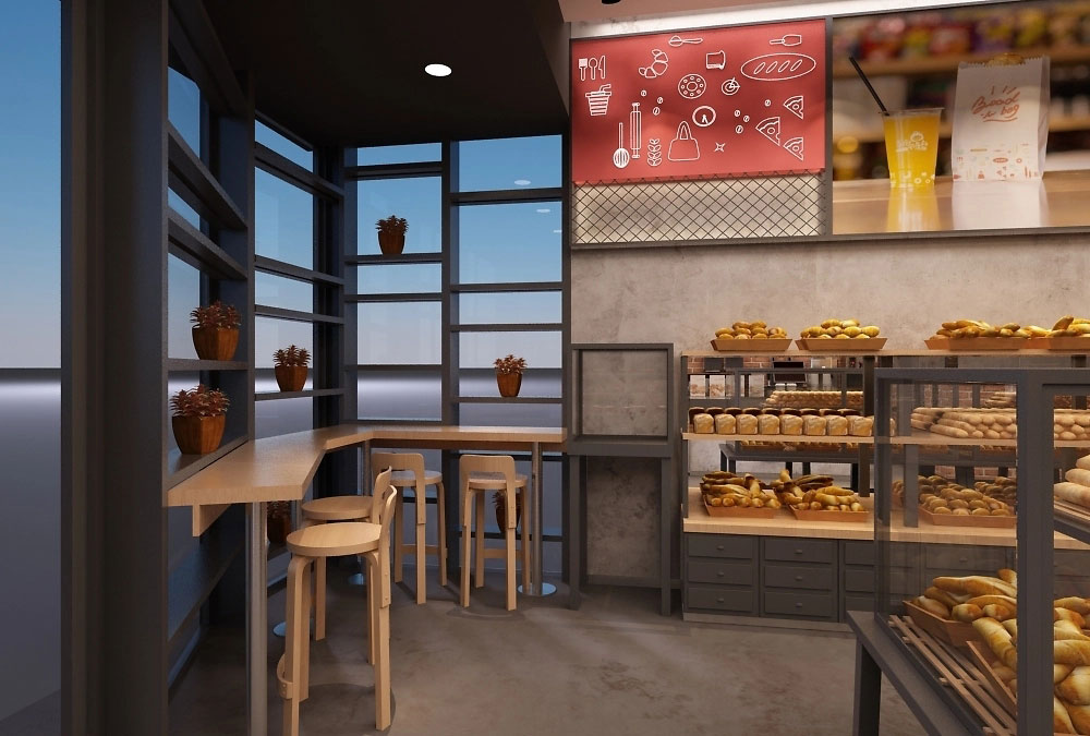 62平米新郑面包门店装修设计效果图