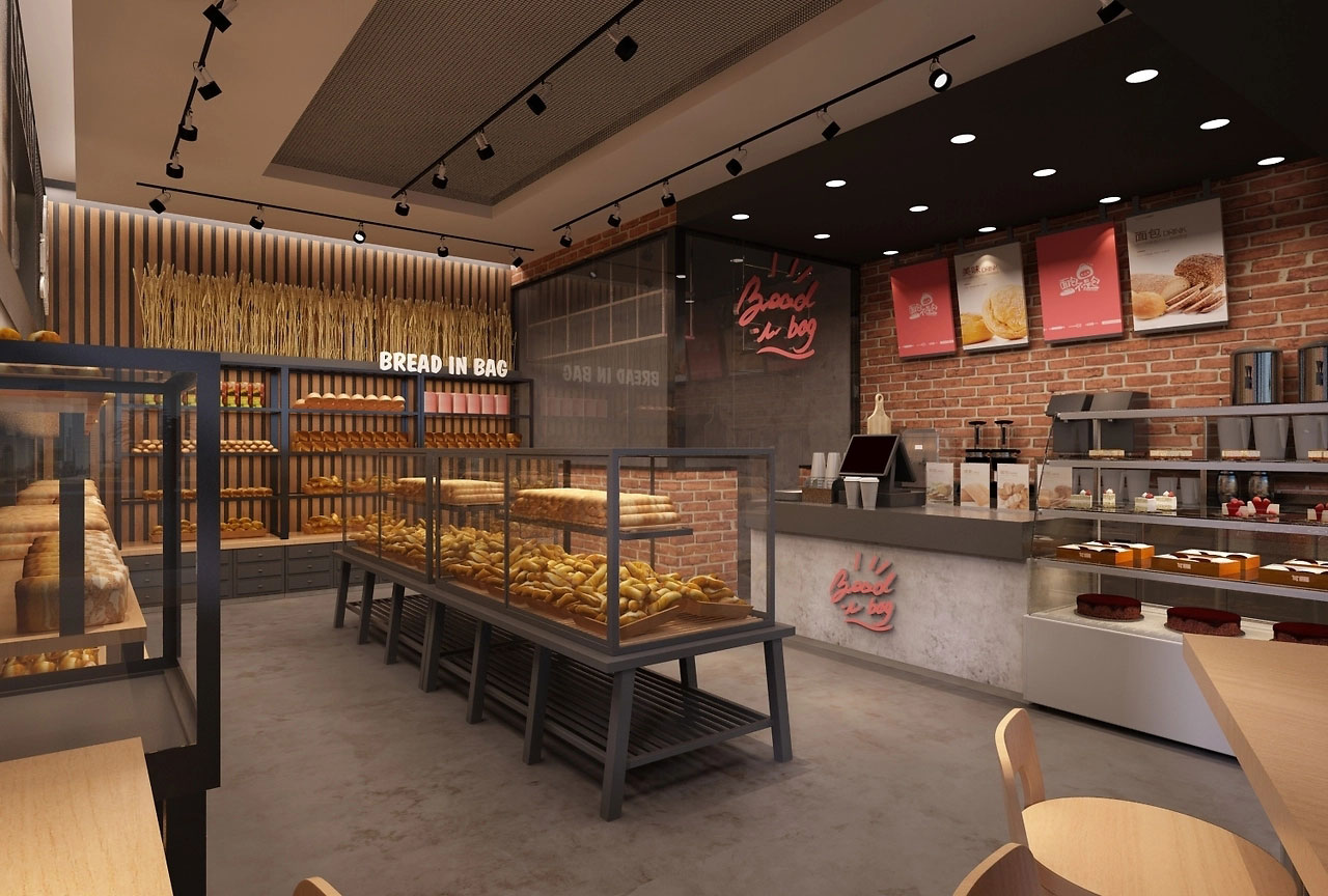 62平米新郑面包门店装修设计效果图