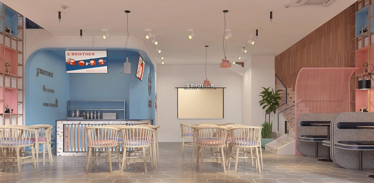 153平米新郑酸辣粉门店装修设计效果图