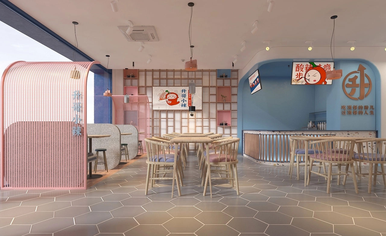 153平米新郑酸辣粉门店装修设计效果图