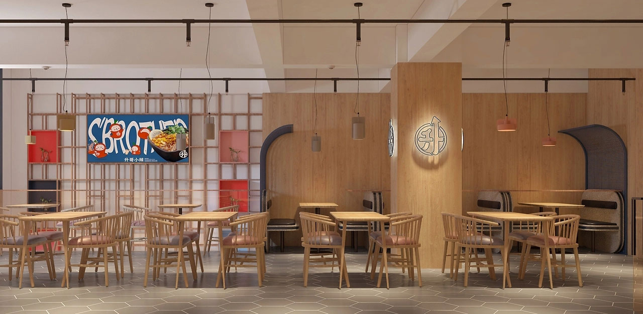 153平米新郑酸辣粉门店装修设计效果图