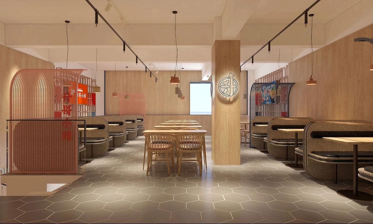 153平米新郑酸辣粉门店装修设计效果图