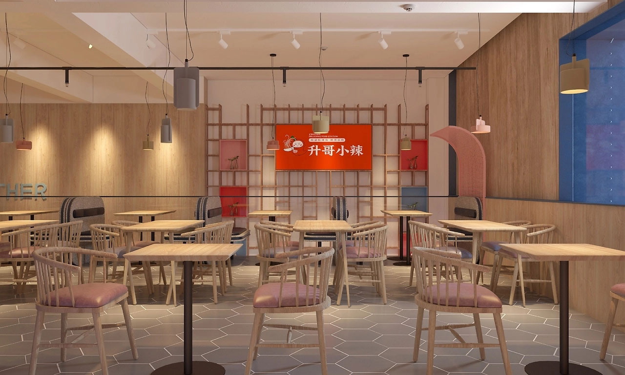 153平米新郑酸辣粉门店装修设计效果图