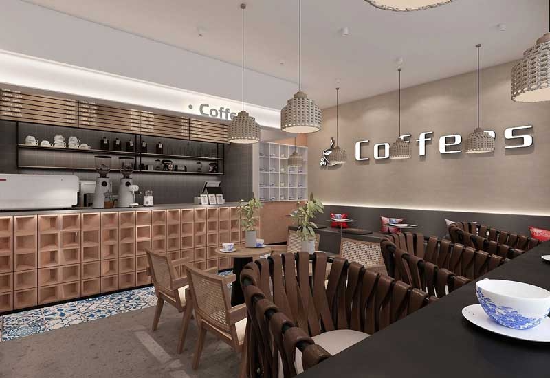 129平米新郑咖啡店装修设计效果图