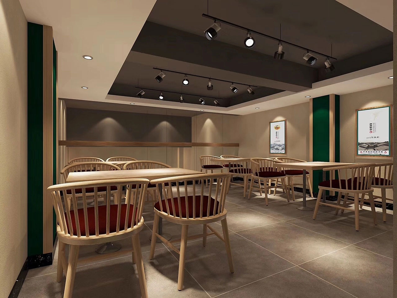 116平米新郑煲仔饭店面装修设计效果图