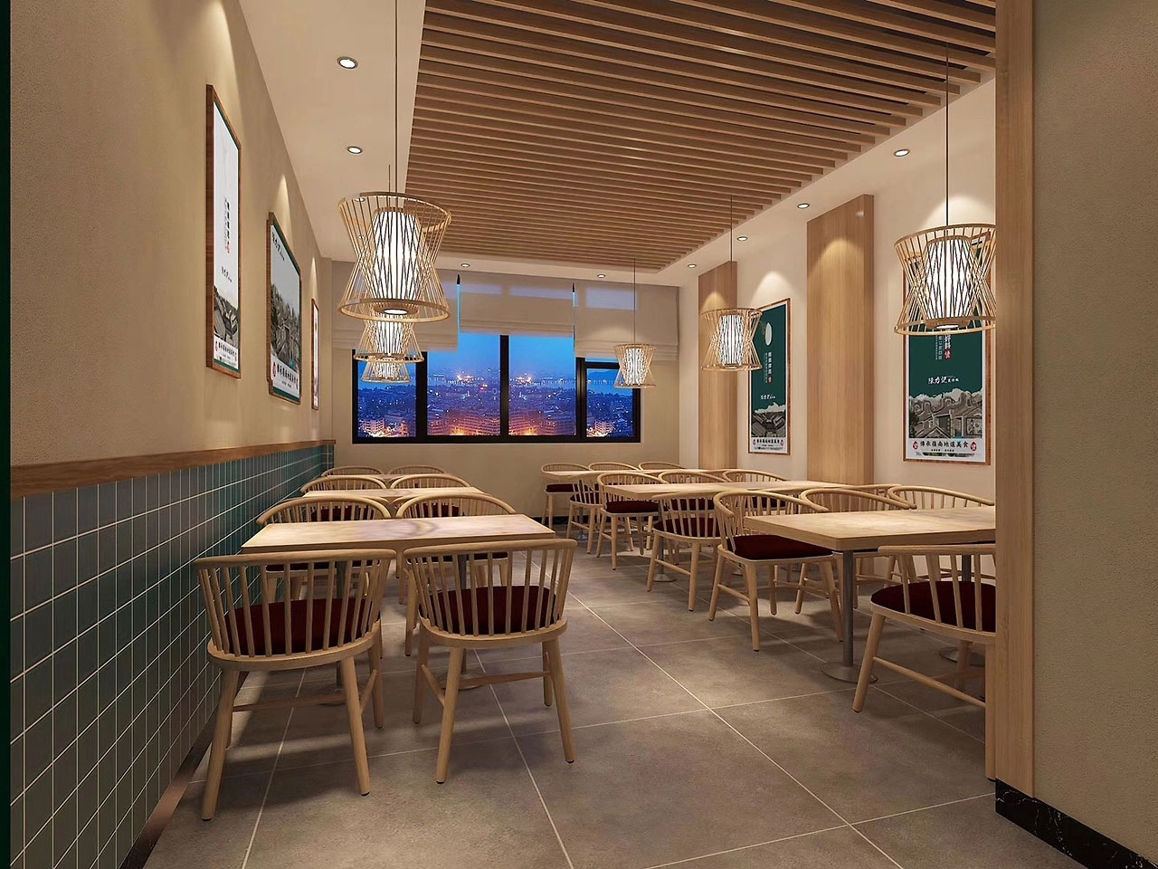 116平米新郑煲仔饭店面装修设计效果图