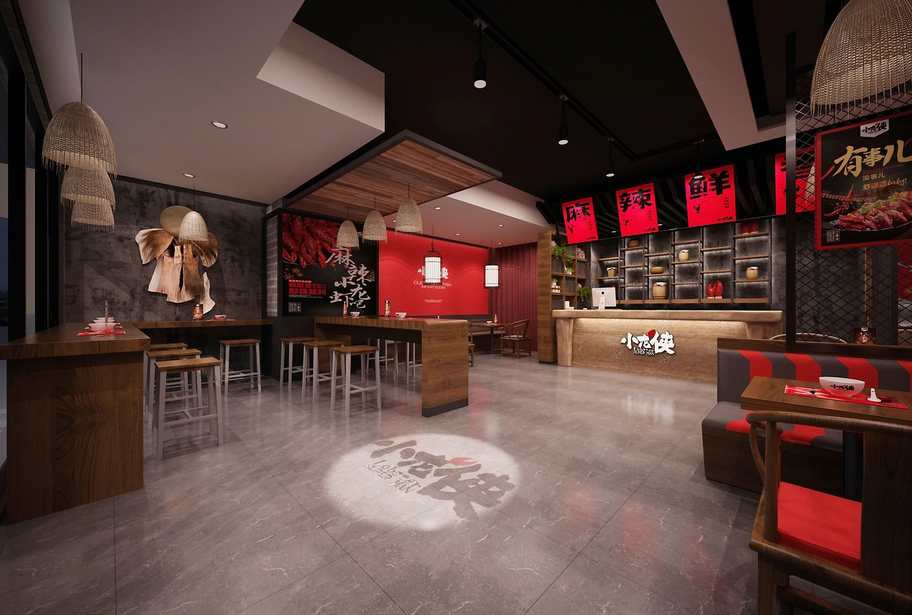 182平米新郑小龙虾店面装修设计效果图