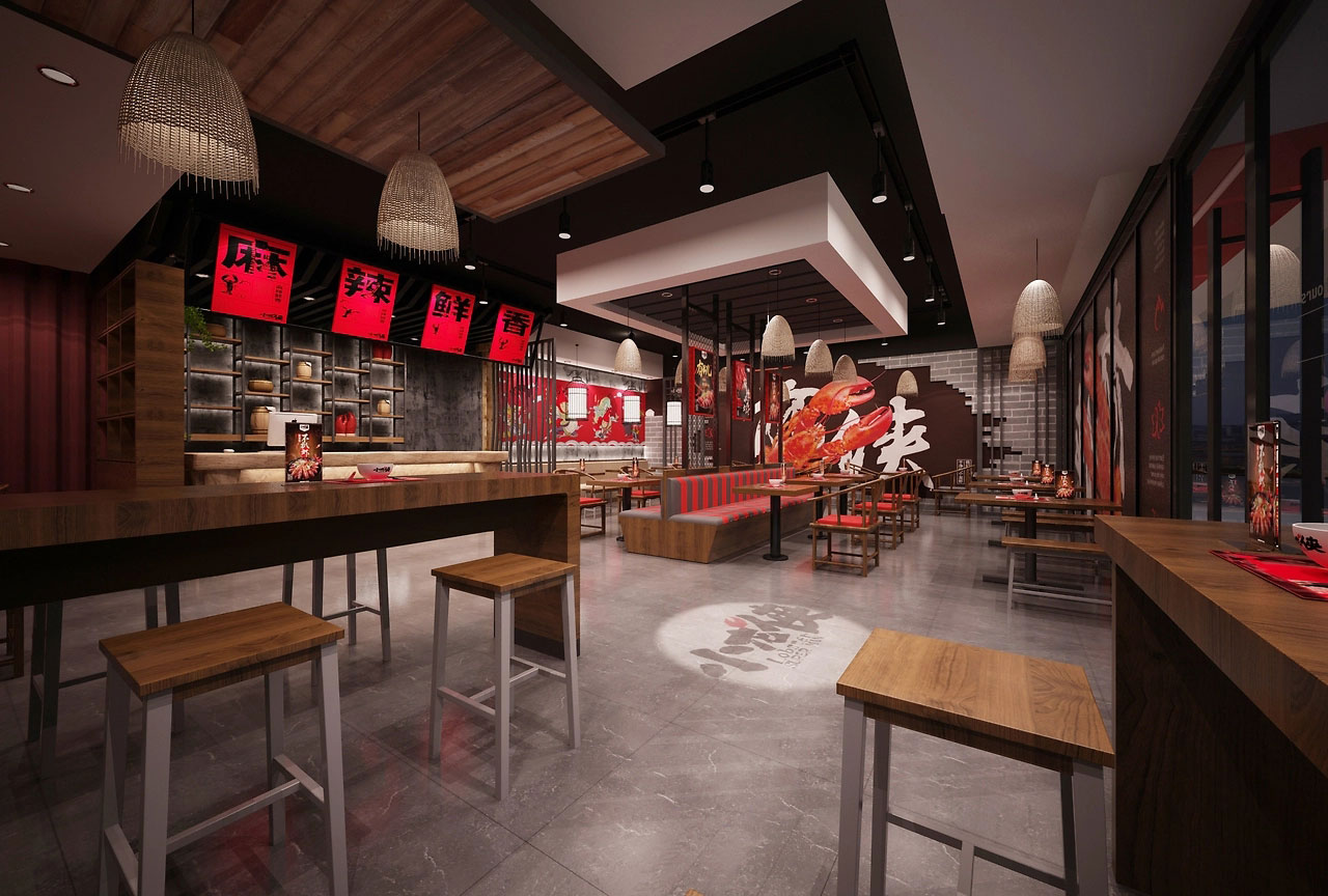 182平米新郑小龙虾店面装修设计效果图