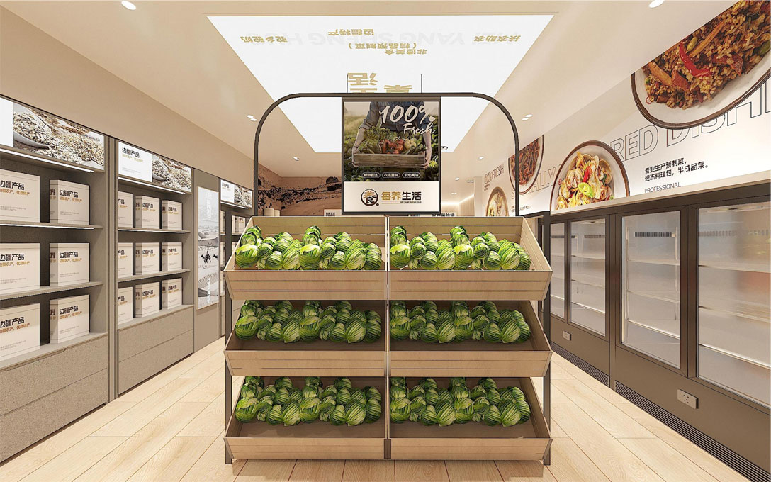 60平米新郑生鲜店面装修设计效果图