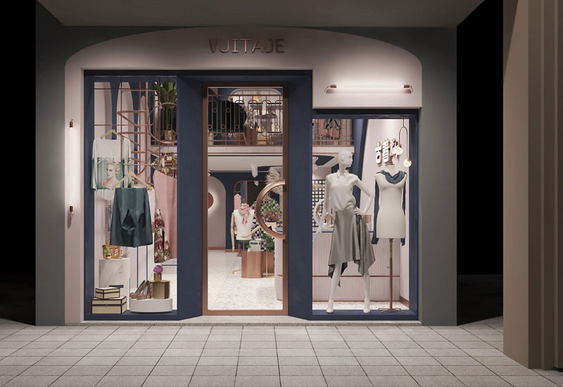 45平米新郑服装店装修设计效果图