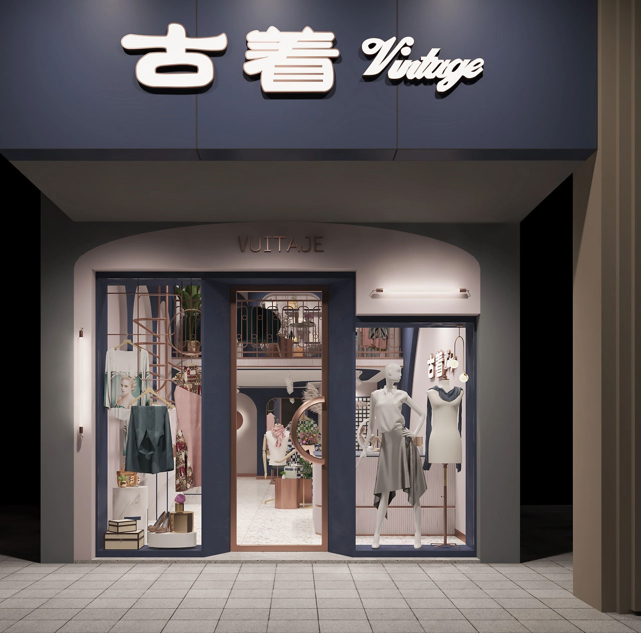 45平米新郑服装店装修设计效果图