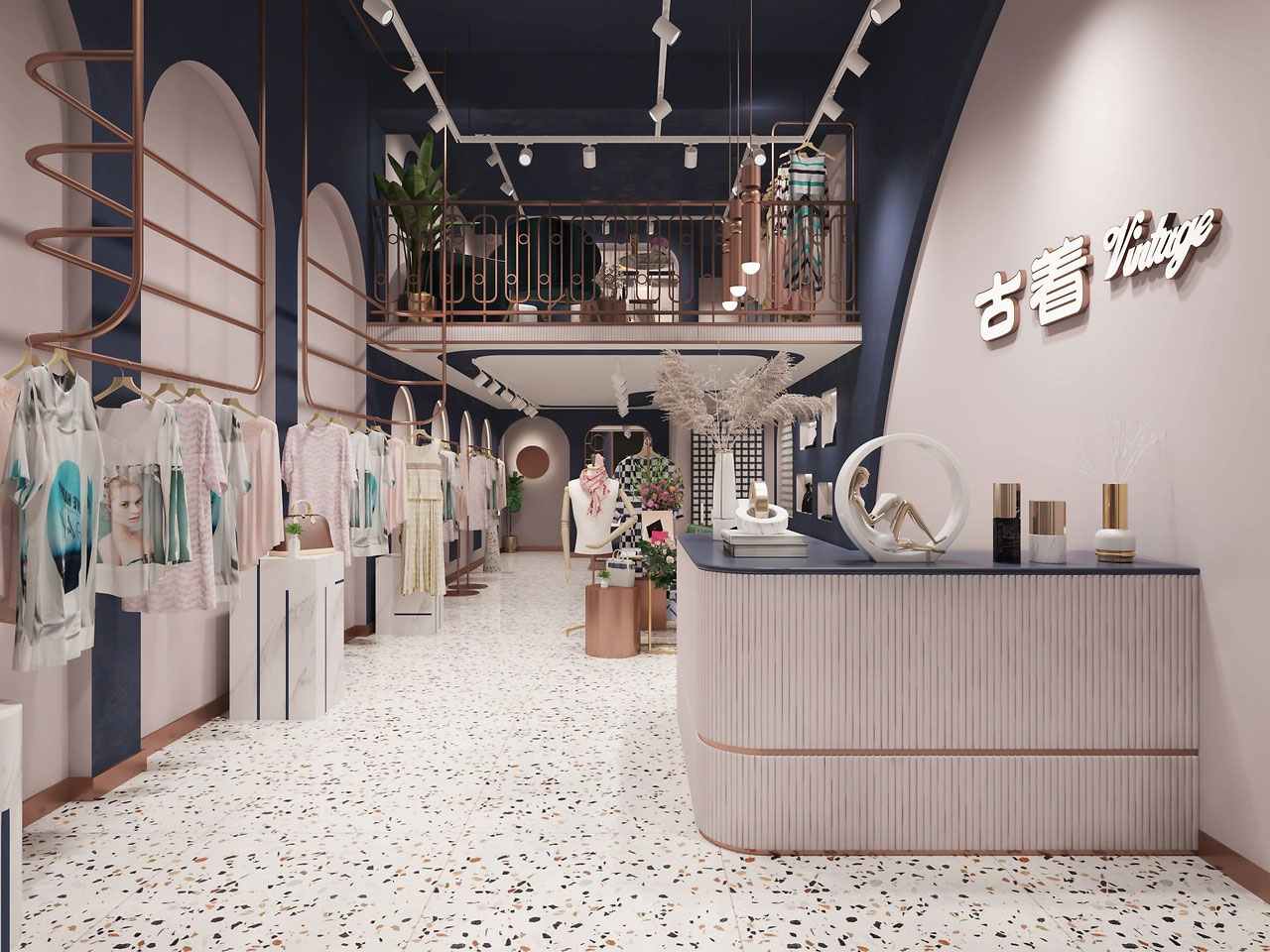 45平米新郑服装店装修设计效果图