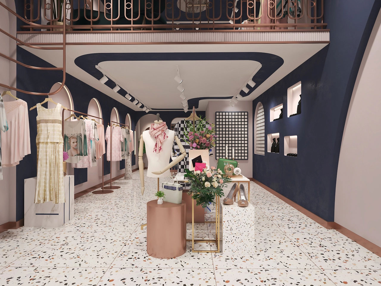 45平米新郑服装店装修设计效果图