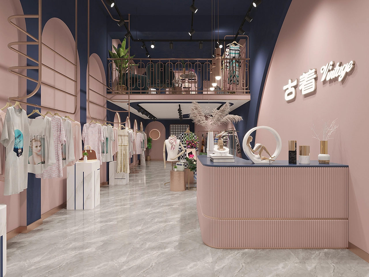 45平米新郑服装店装修设计效果图