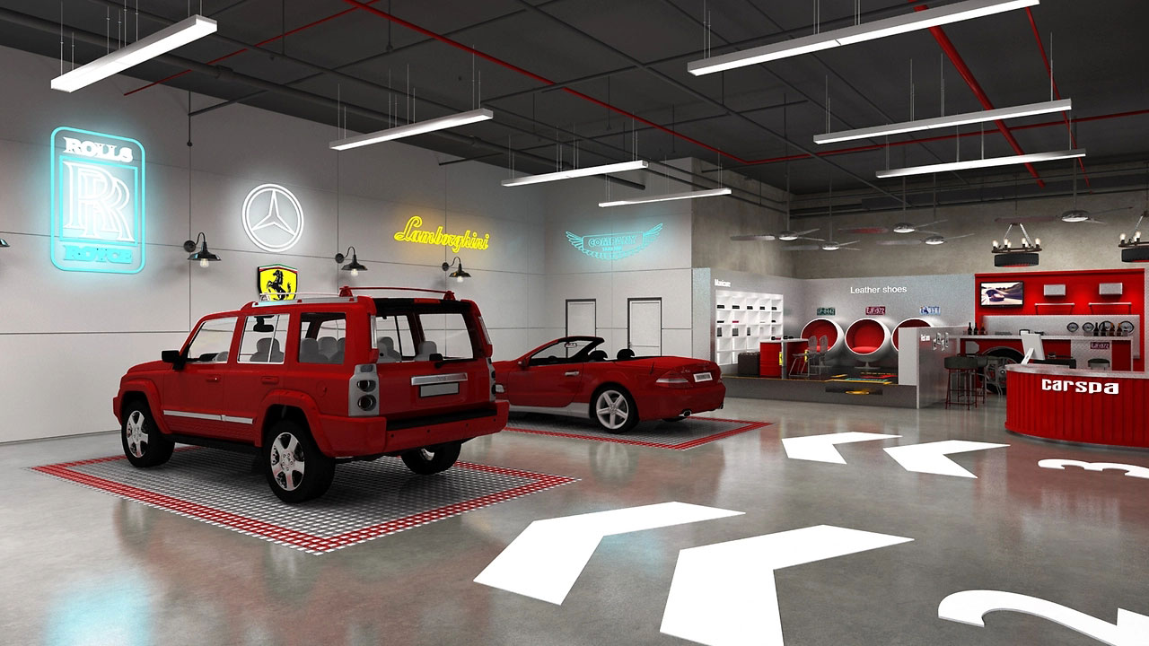 252平米新郑洗车店装修设计效果图