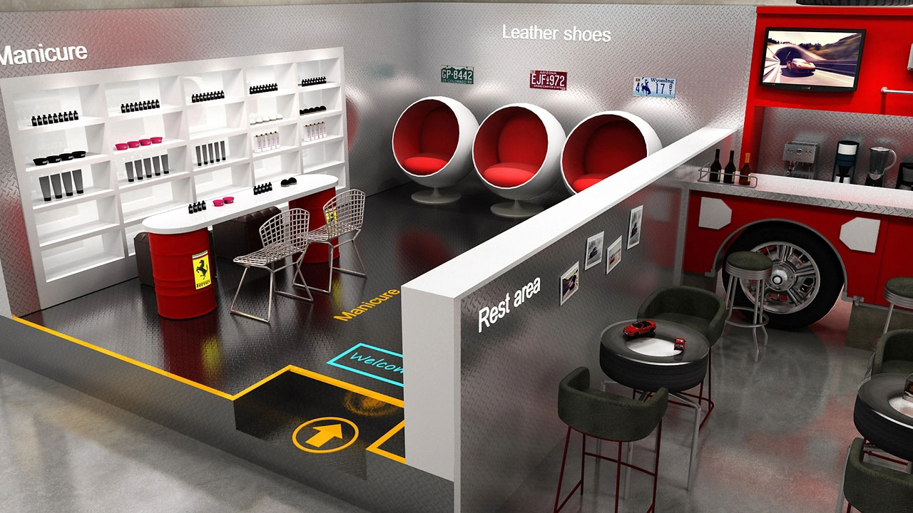 252平米新郑洗车店装修设计效果图