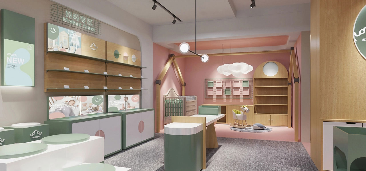 185平米新郑母婴店装修设计效果图