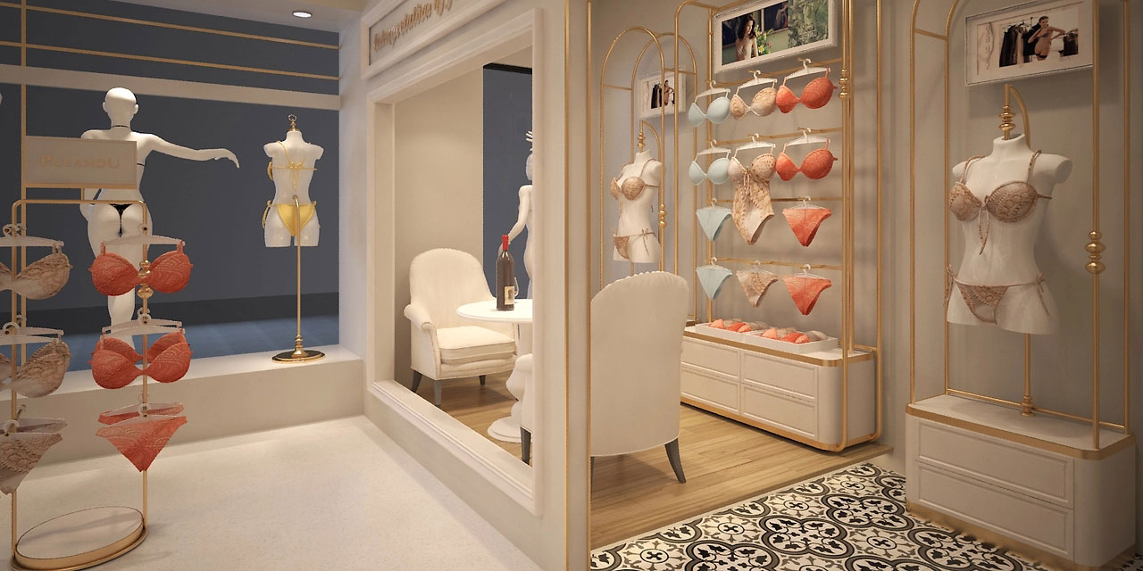 55平米新郑内衣店装修设计效果图