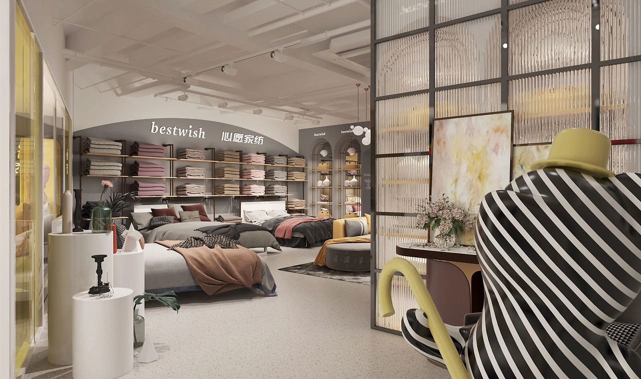 165平米新郑家纺店面装修设计效果图
