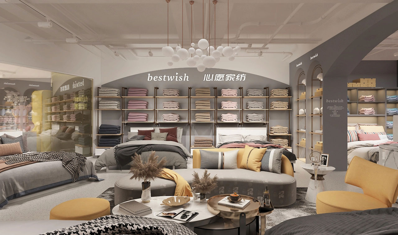 165平米新郑家纺店面装修设计效果图