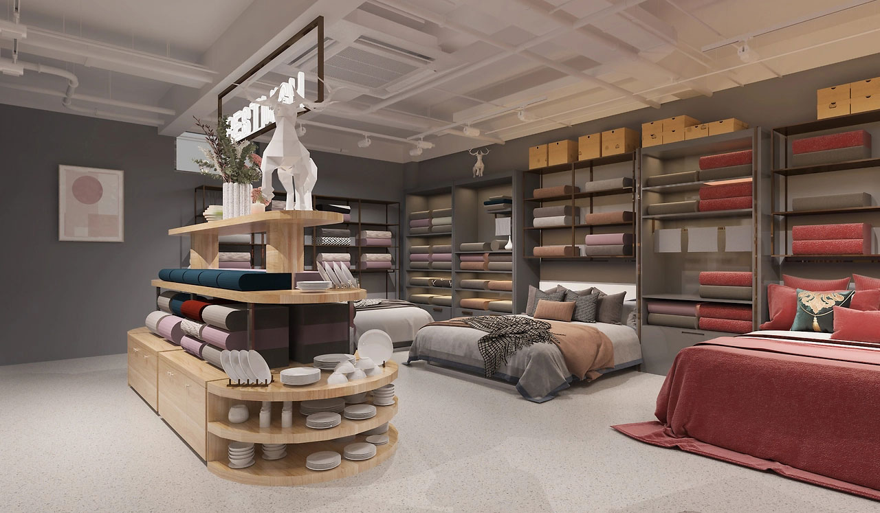 165平米新郑家纺店面装修设计效果图