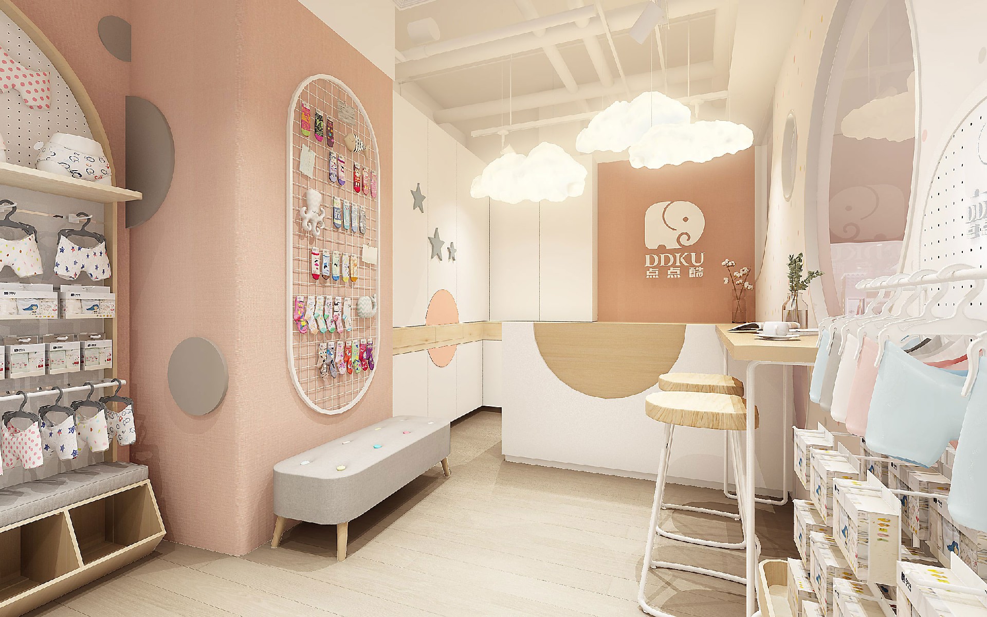 35平米新郑母婴用品店装修设计效果图