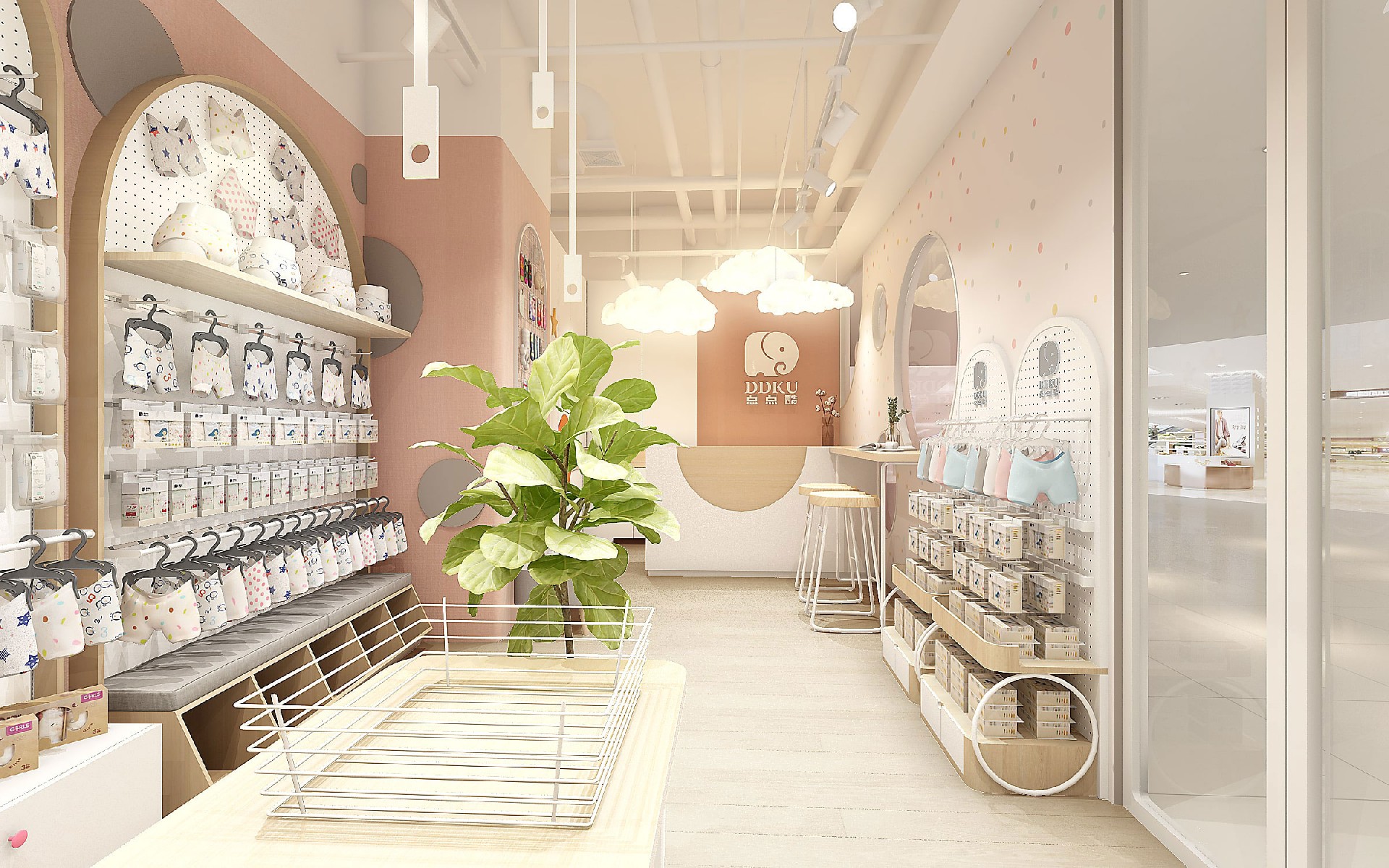 35平米新郑母婴用品店装修设计效果图