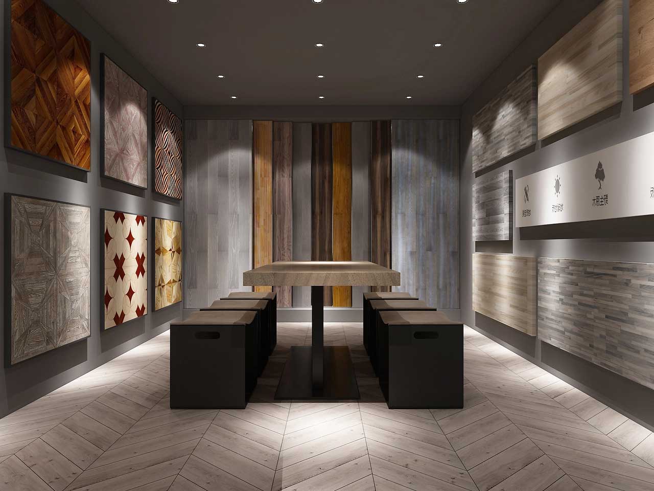 230平米新郑地板专卖店装修设计效果图