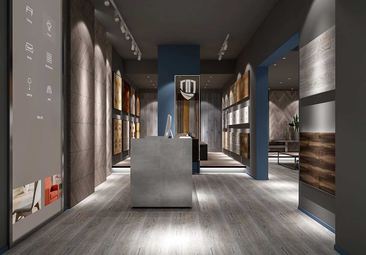 230平米新郑地板专卖店装修设计效果图