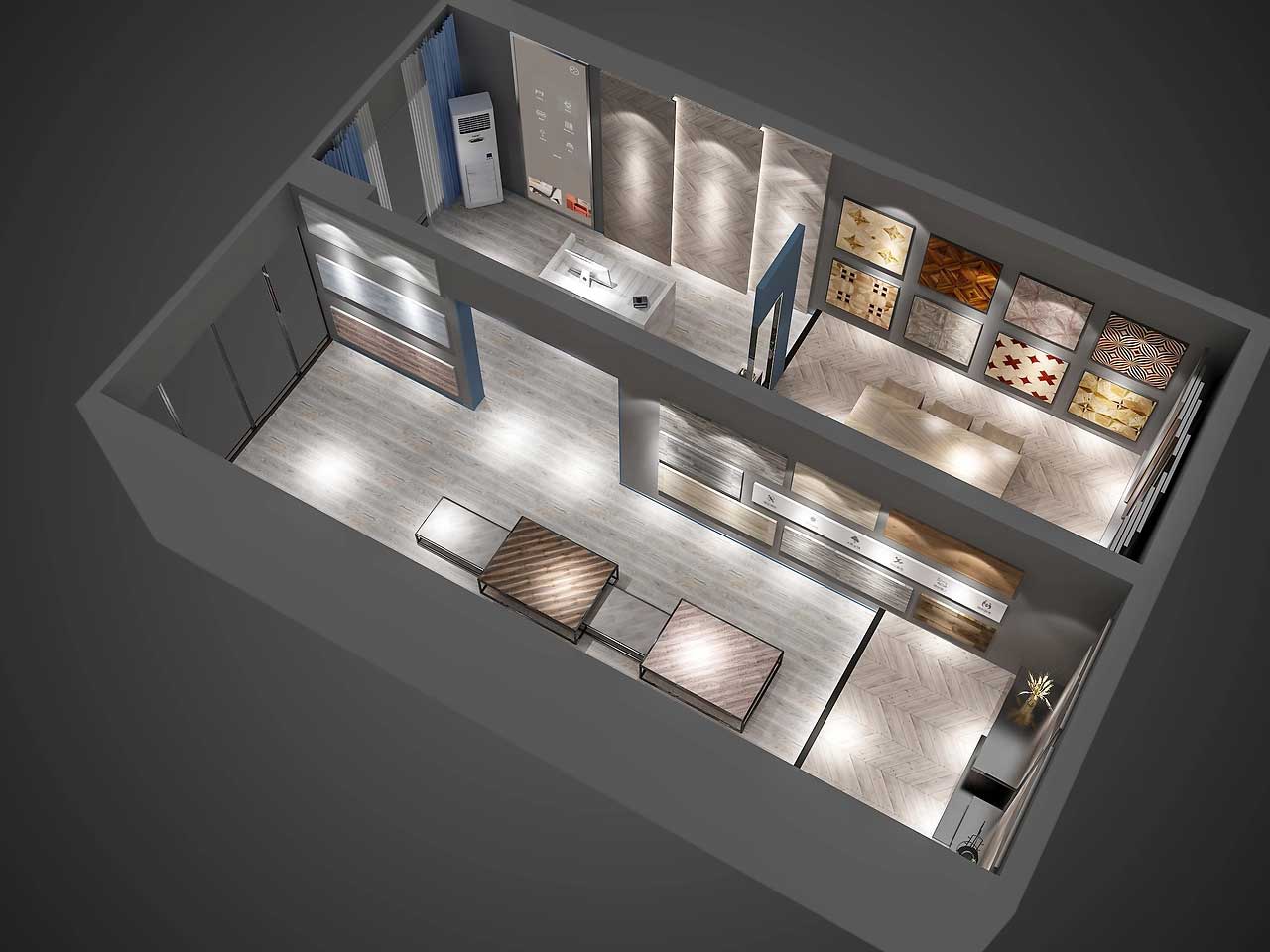 230平米新郑地板专卖店装修设计效果图