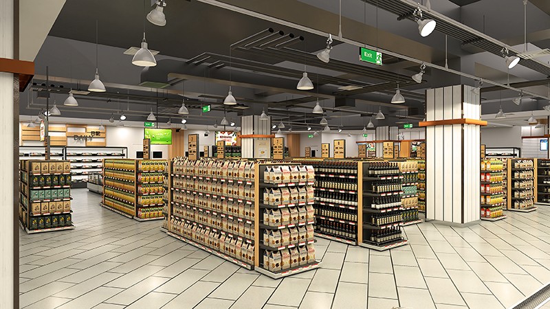 350平米新郑生鲜超市装修设计效果图