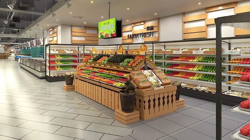 350平米新郑生鲜超市装修设计效果图