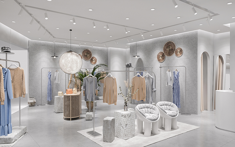 190平米新郑商场服装店装修设计效果图