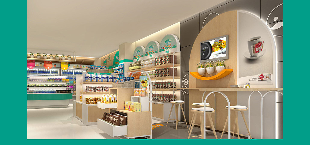 65平米新郑社区便利店装修设计效果图